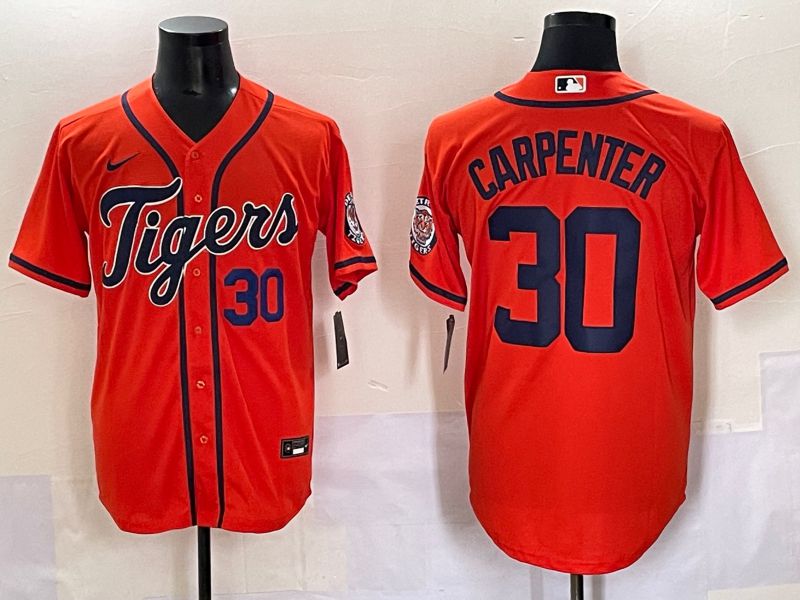 Men 2025 Detroit Tigers #30 Carpenter Orange Game Nike MLB Jersey style 4->chicago cubs->MLB Jersey